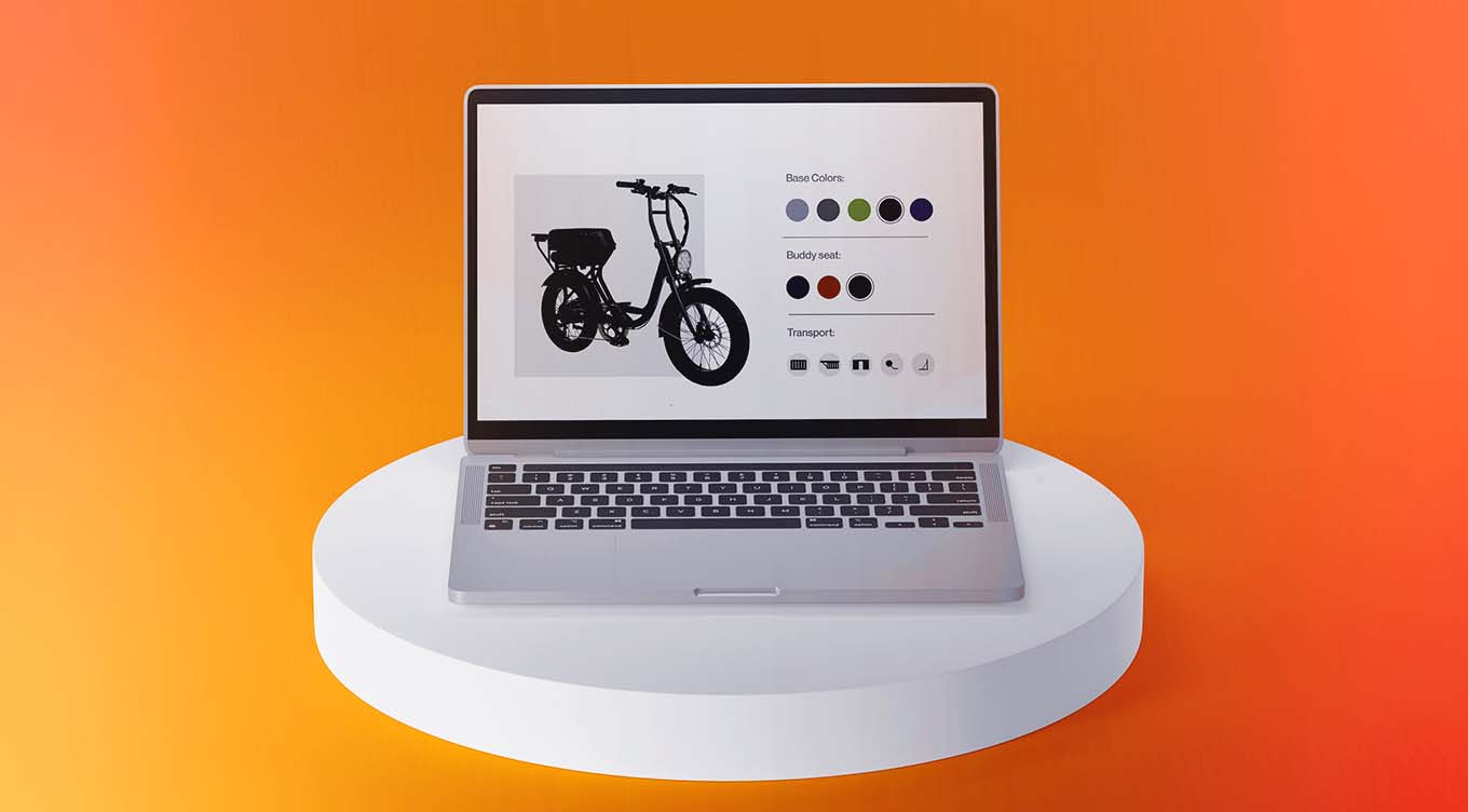 3D product configuration with a computer and a 3D bike